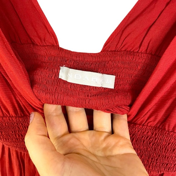 INDAH Anjeli cutout maxi dress boho indie summer red orange women’s medium - Picture 10 of 11